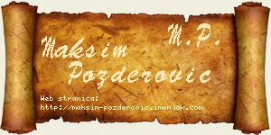 Maksim Pozderović vizit kartica